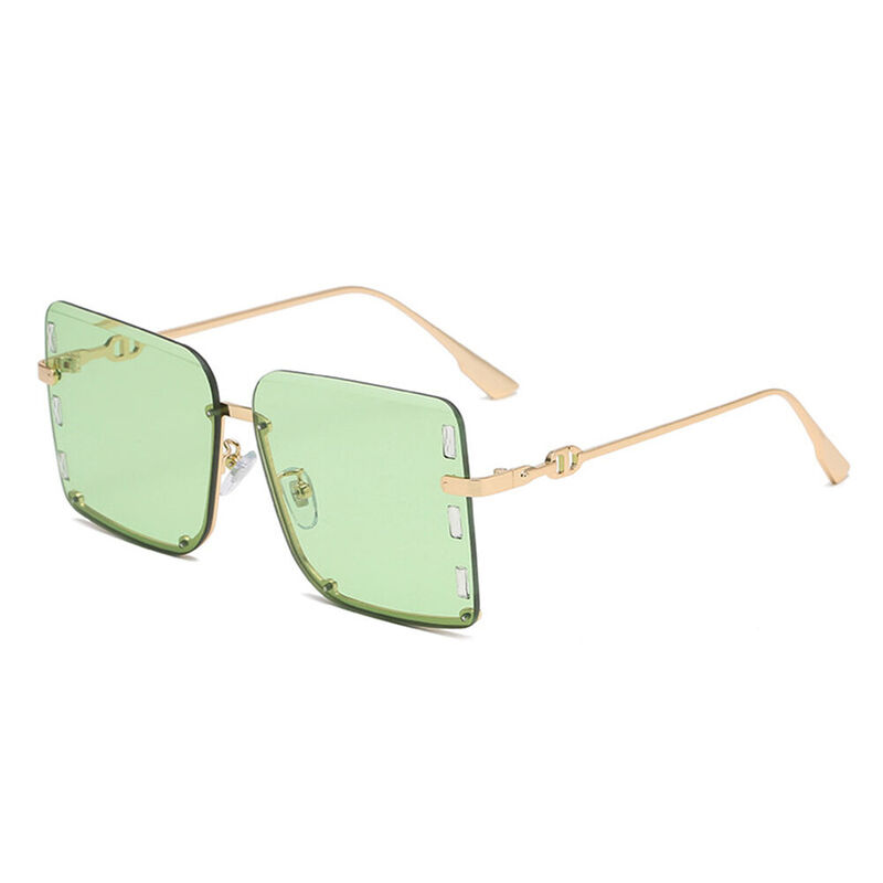 Annette Square Green Sunglasses