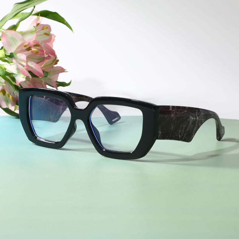 Ceolin Geometric Black Glasses