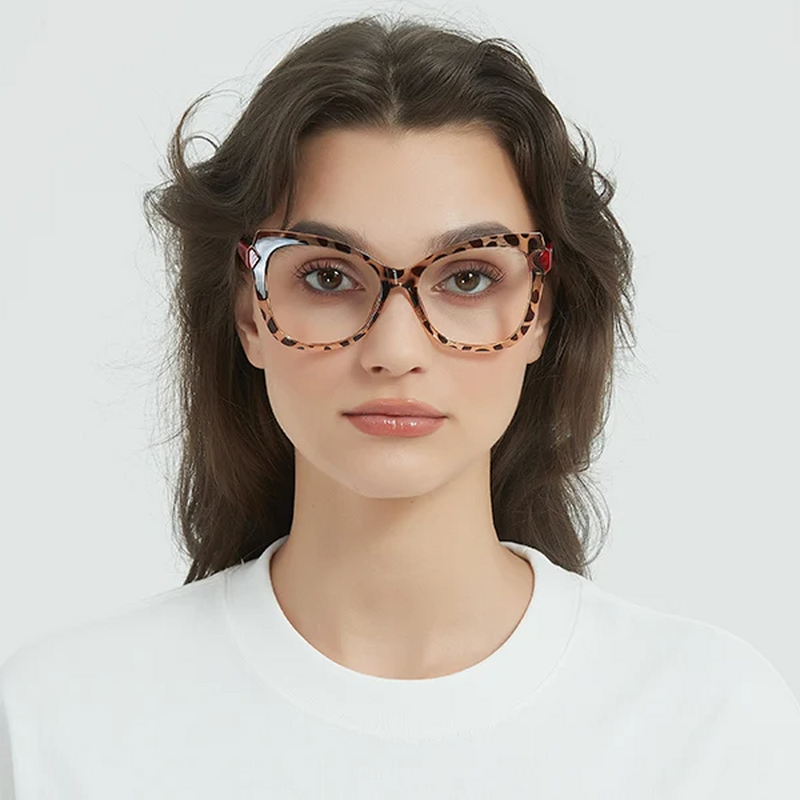 Isabella Cat Eye Leopard Glasses