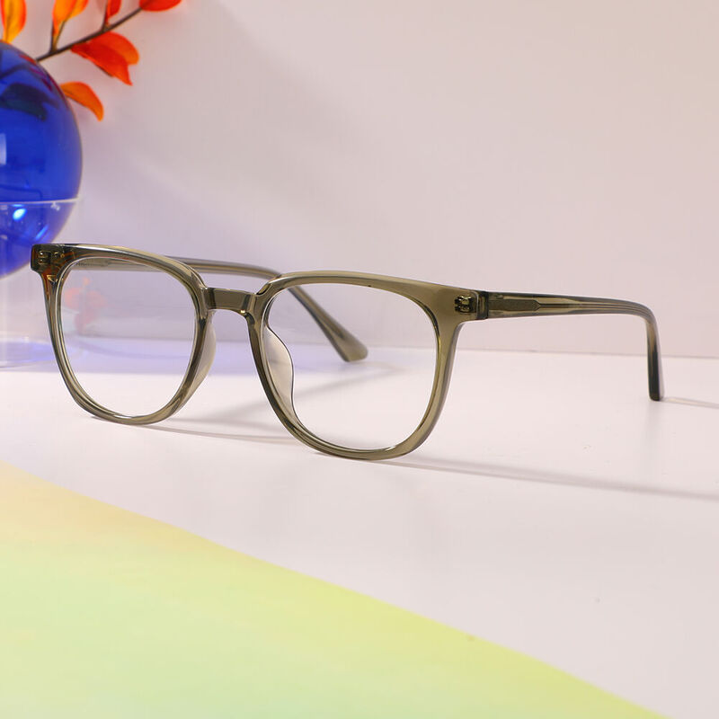 Bertha Square Green Glasses