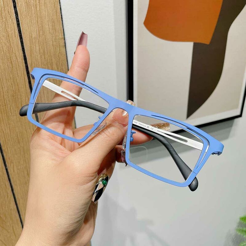Marina Rectangle Blue Glasses