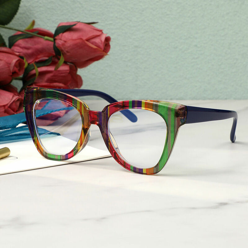 Kitty Cat Eye Green Glasses