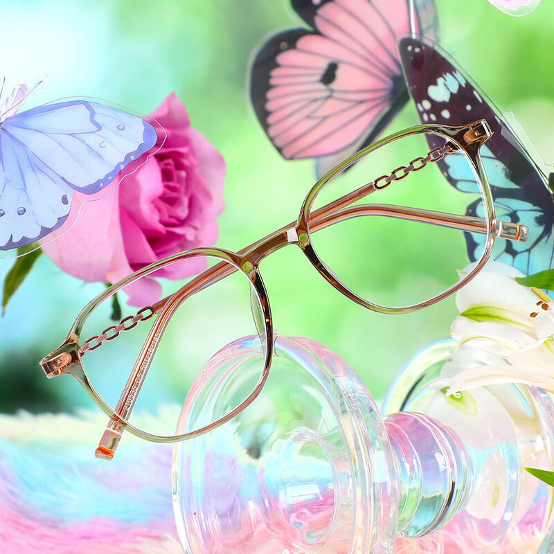 Marguerite Square Brown Glasses