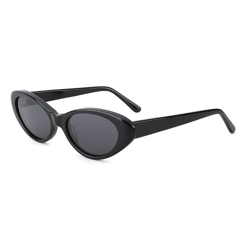 Aretha Oval Black Sunglasses