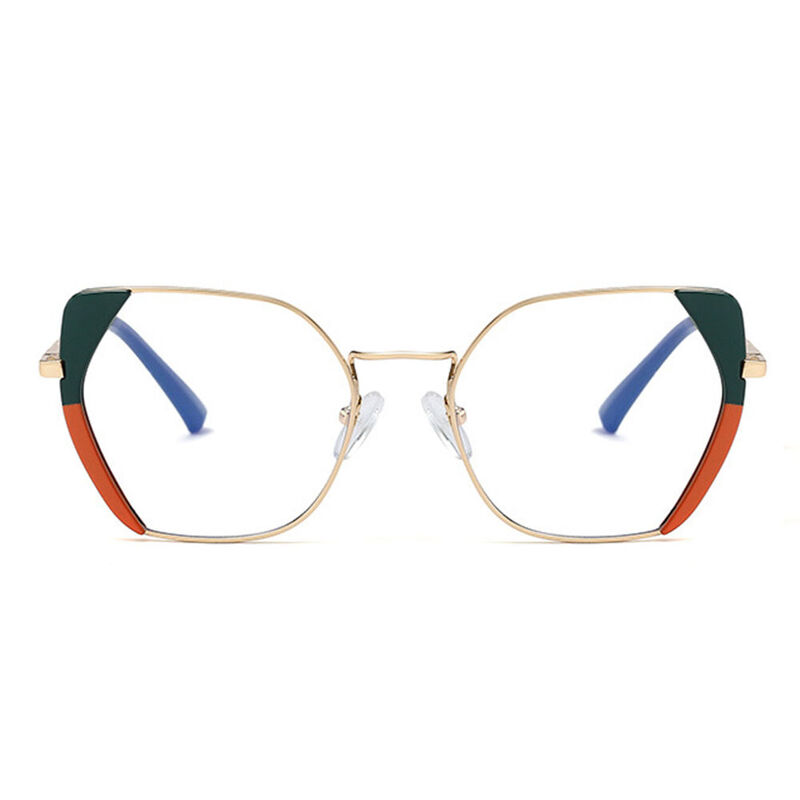 Antoinette Geometric Green Glasses