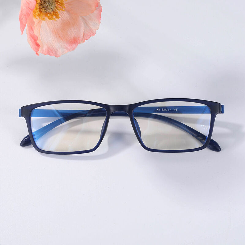 Madison Rectangle Blue Glasses