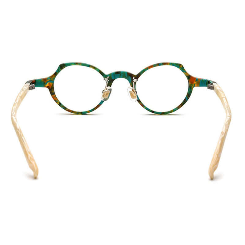 Cicilia Round Green Glasses