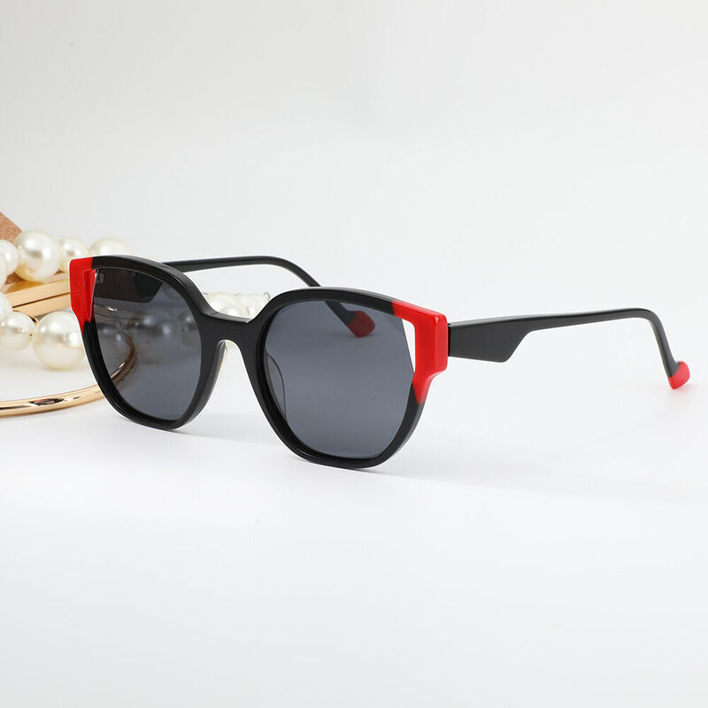 Mysti Cat Eye Black Sunglasses