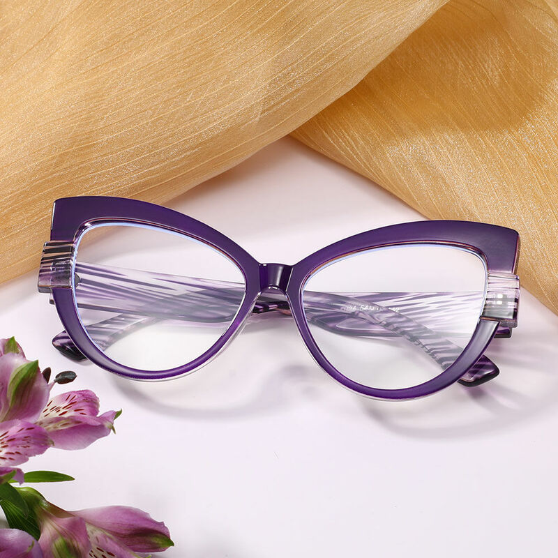 Eileo Cat Eye Purple Glasses