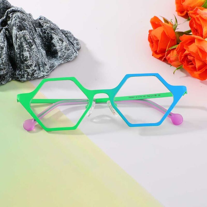 MacArthu Geometric Blue Glasses