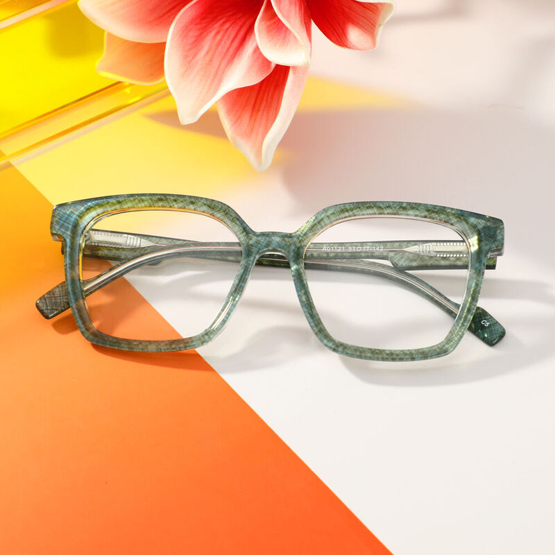 Tracy Square Green Glasses
