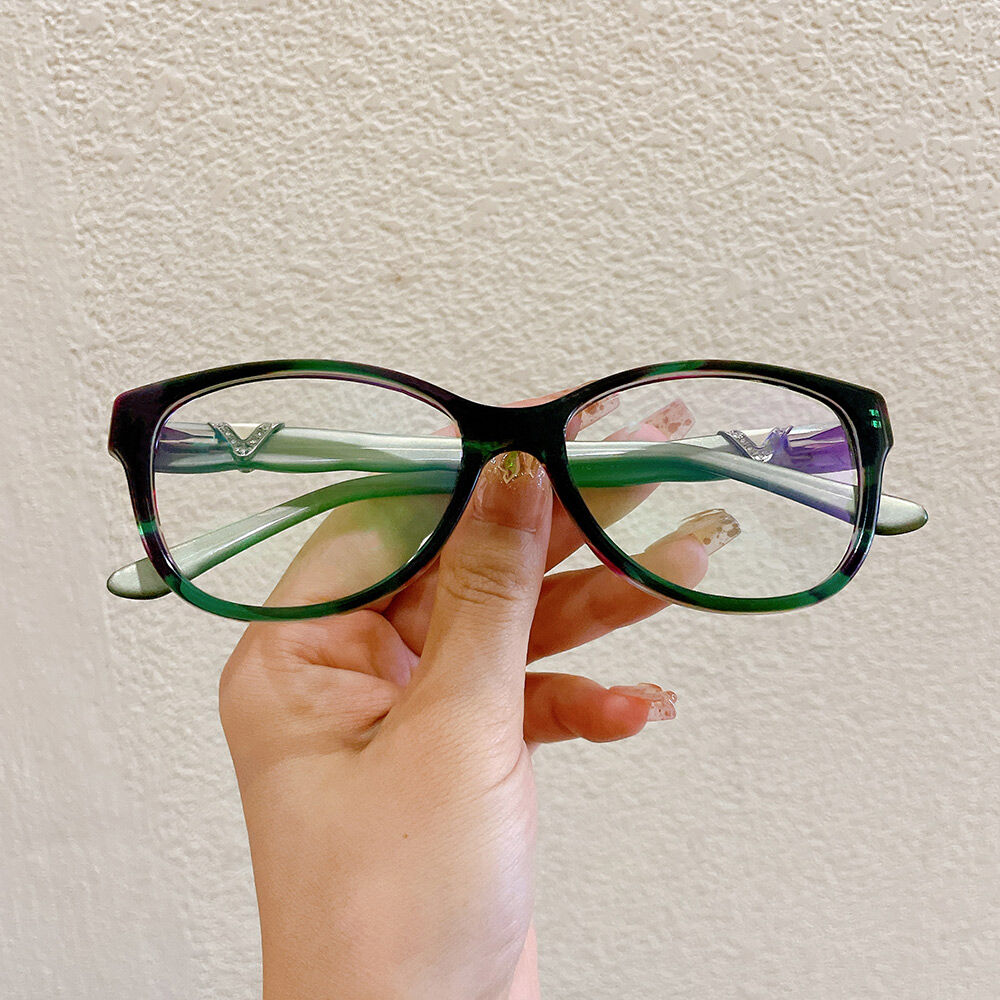 Thomps Square Green Glasses