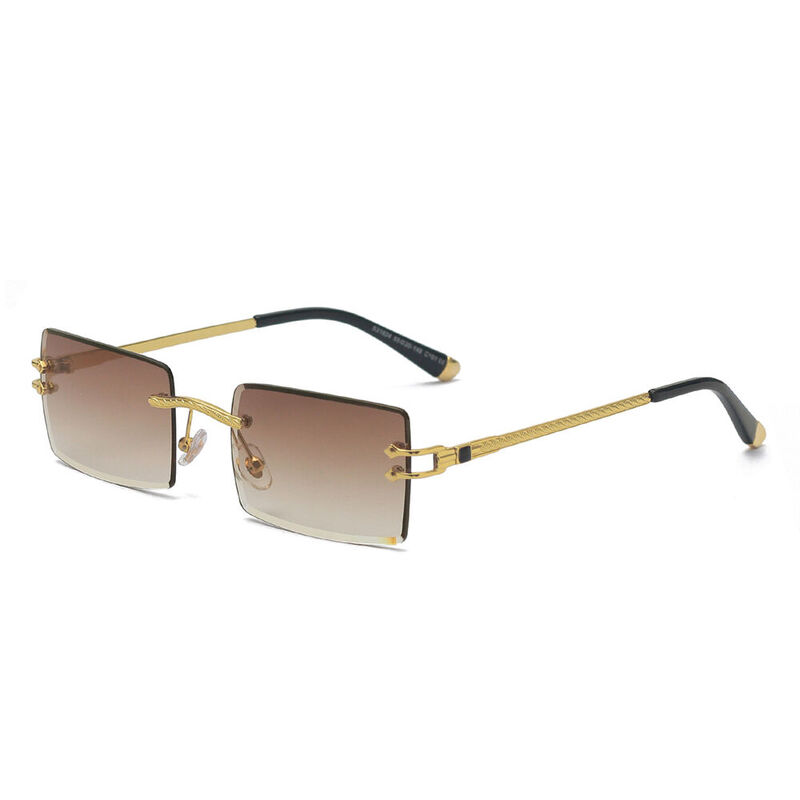 Hue Fantasy Rectangle Brown Gradient Sunglasses