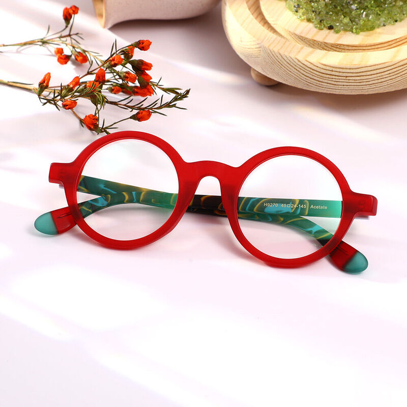 Adalis Round Red Glasses