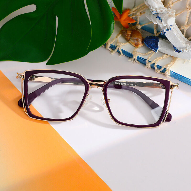 Eugene Square Purple Glasses