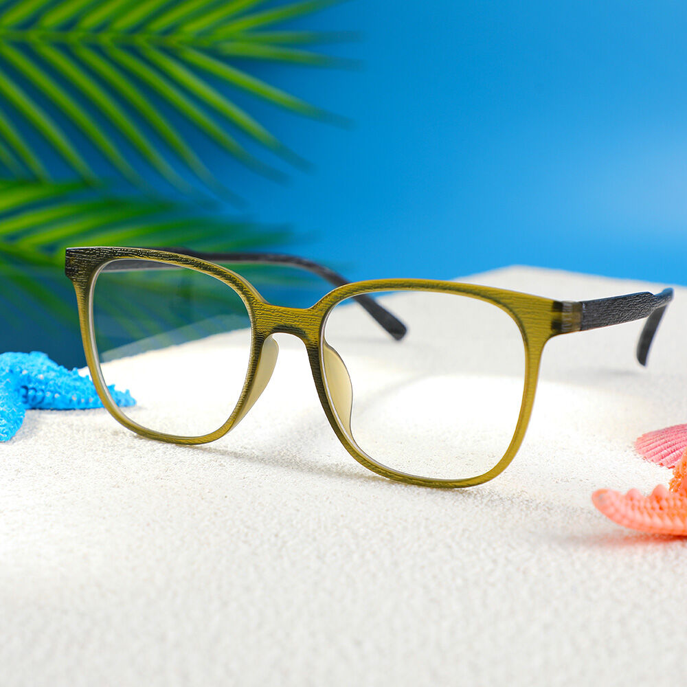 Candice Quadratische Grüne Brille