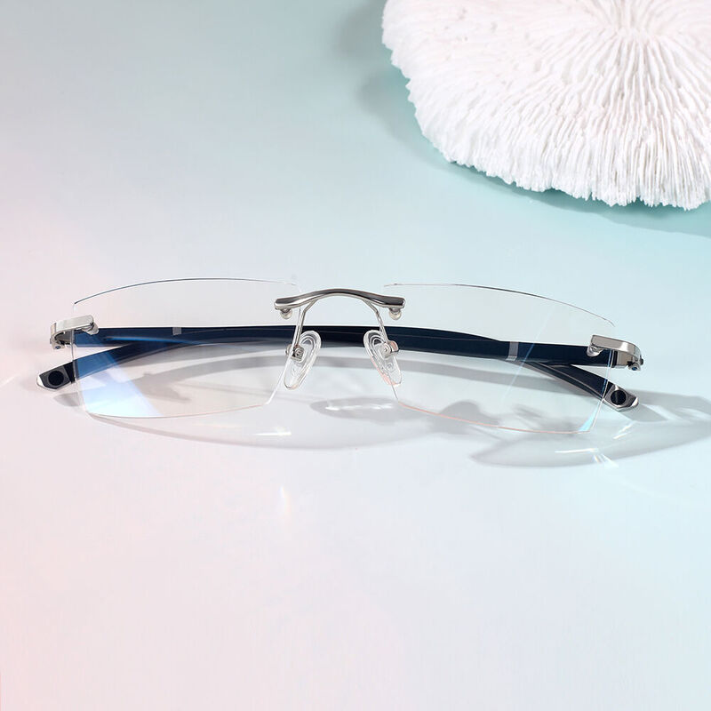 Lucien Rectangle Silver Glasses