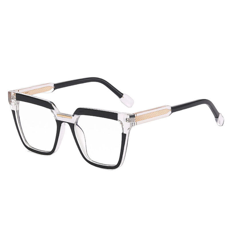 Chet Square Black Clear Glasses