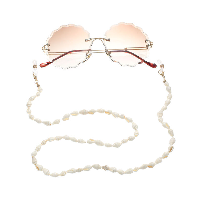 Aggie White small shell glasses chain