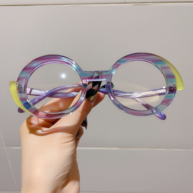 Brien Round Purple Glasses