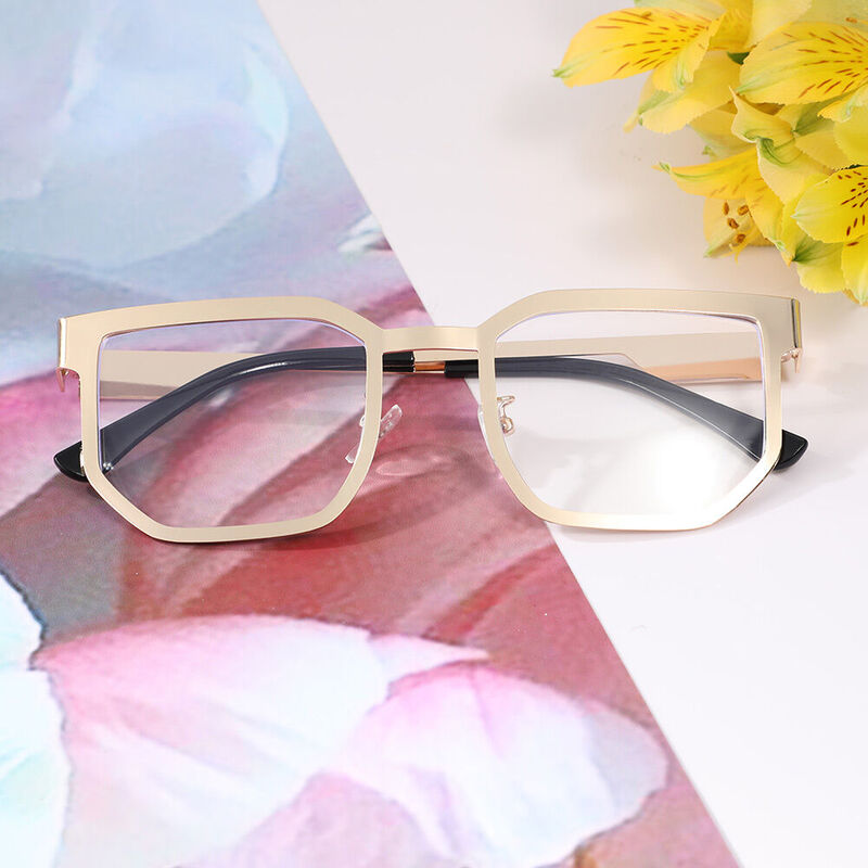 Bello Geometric Gold Glasses