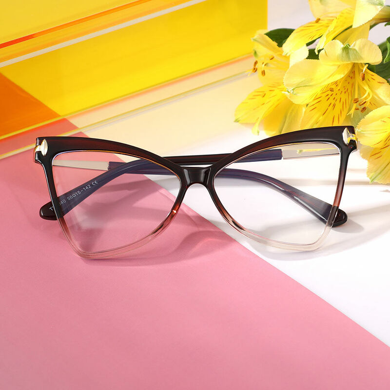 Adoir Cat Eye Brown Glasses