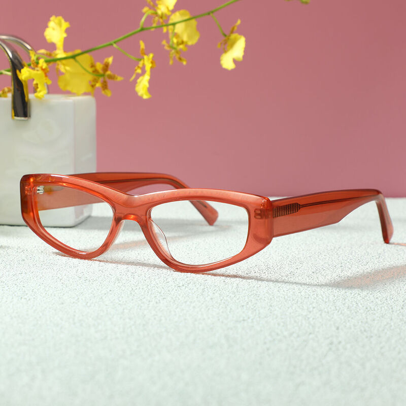 Gregee Oval Red Glasses