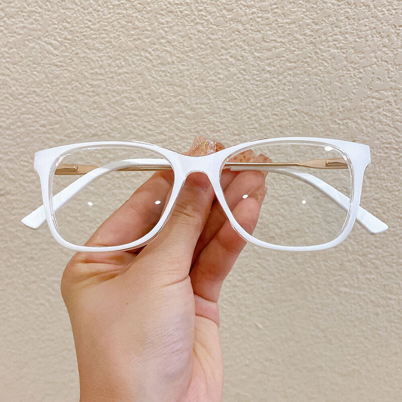 Vinc Square White Glasses