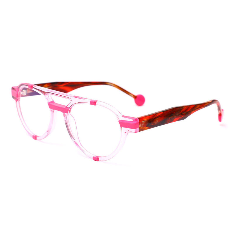 Leonard Aviator Pink Glasses