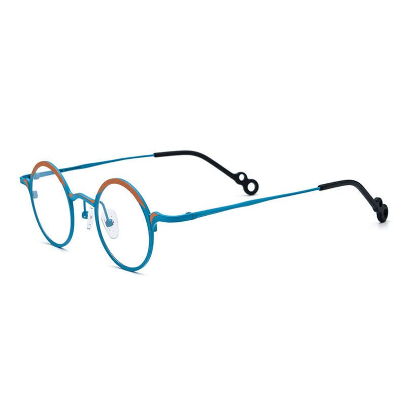 Rosa Round Blue Glasses