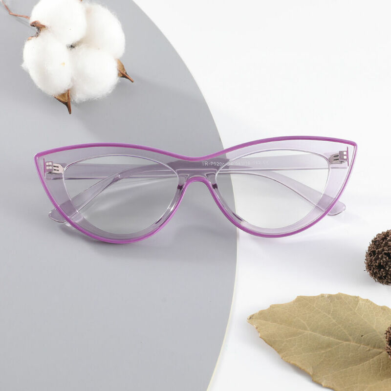 Trista Cat Eye Purple Glasses