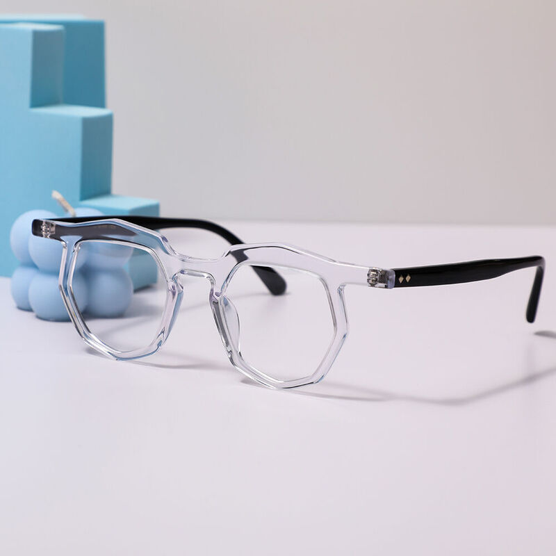 Saxo Geometric Clear Glasses