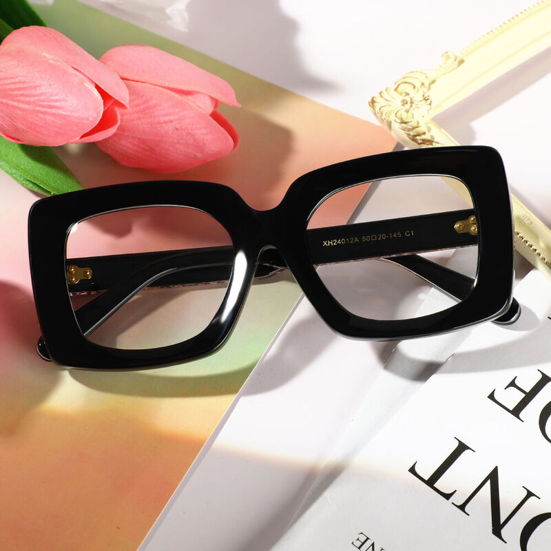 Symon Square Black Glasses