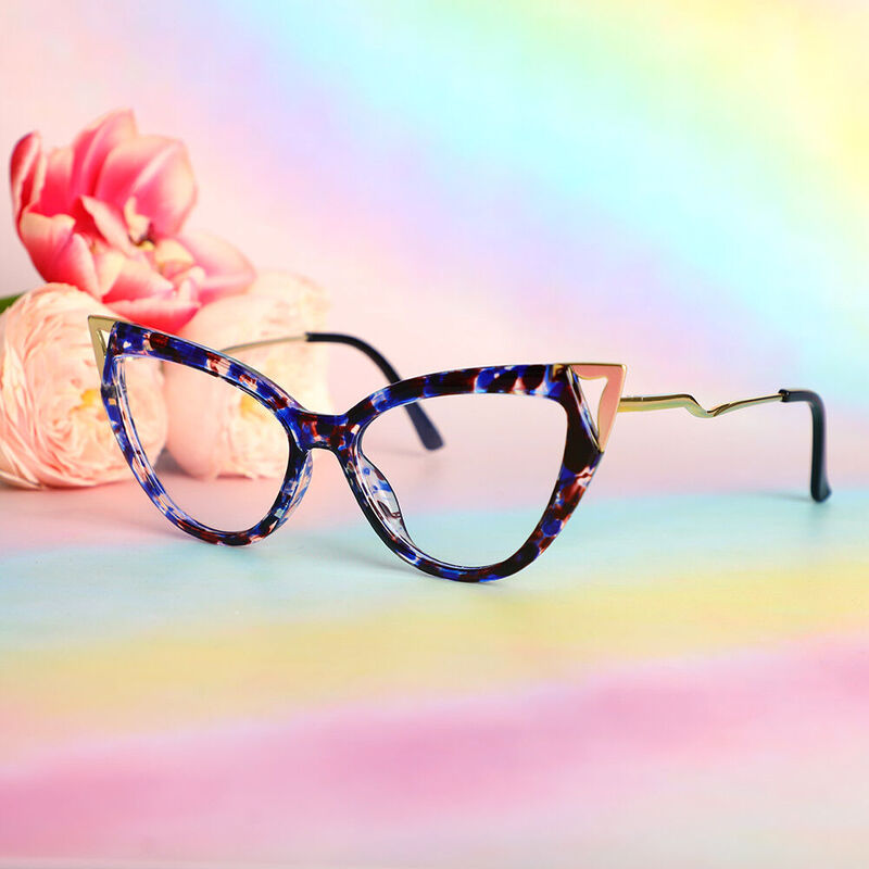 Nydia Cat Eye Blue Glasses