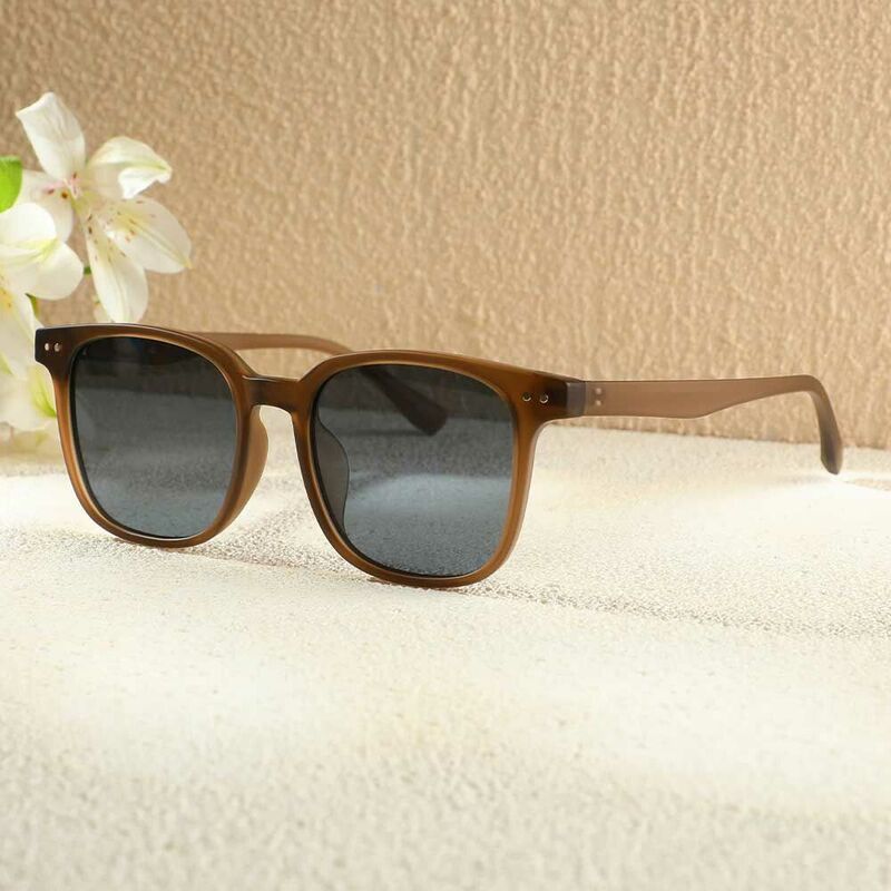 Jacqueline Quadratische Braune Sonnenbrille