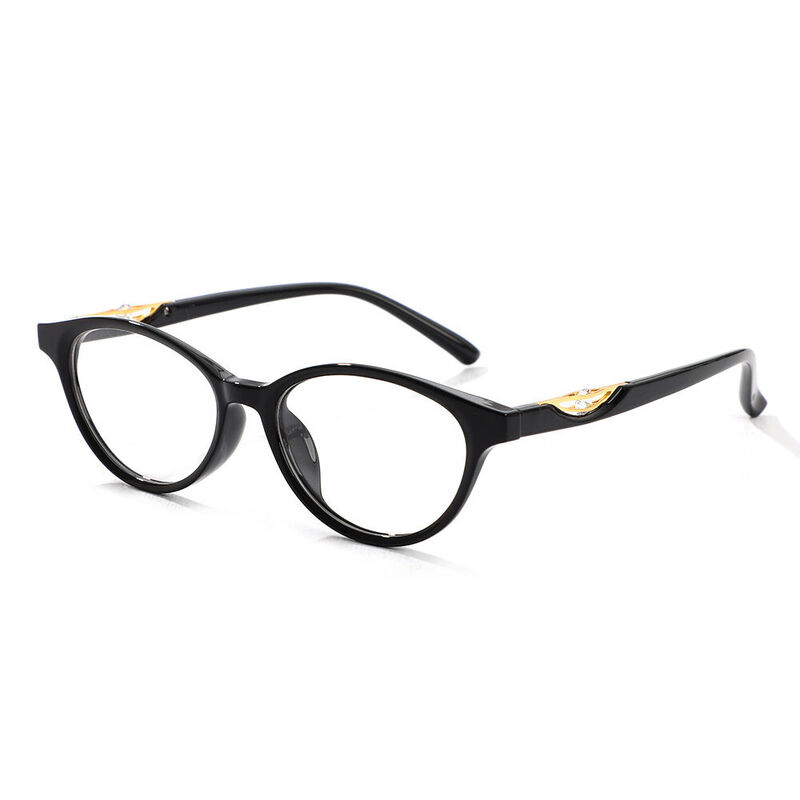 Charley Ovale Schwarze Brille