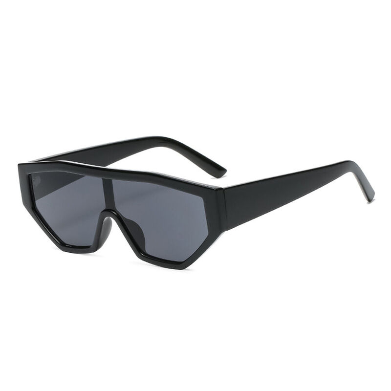 Zoe Geometric Black Sunglasses