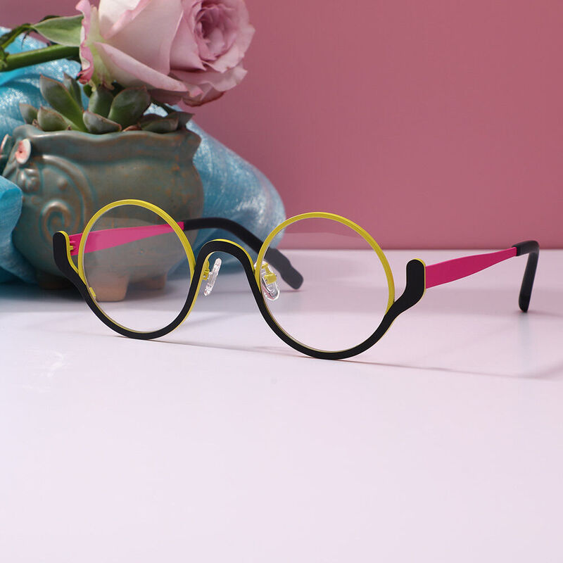 Ireno Runde Schwarze Brille