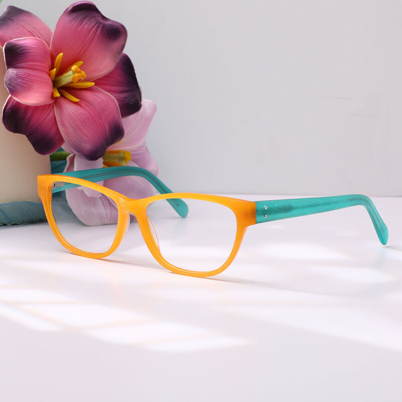 Mose Square Orange Glasses