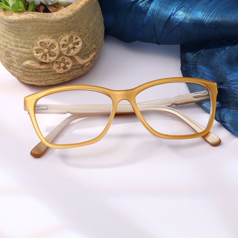 Clevel Square Yellow Glasses