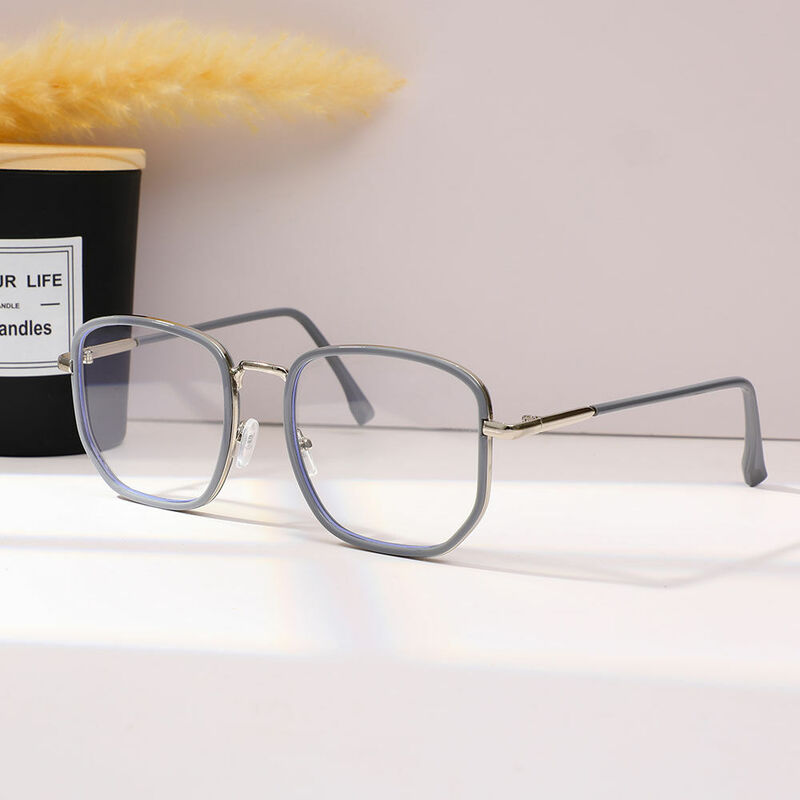 Ellen Round Blue Glasses