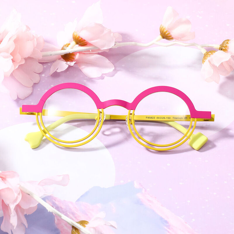 Charle Round Pink Glasses