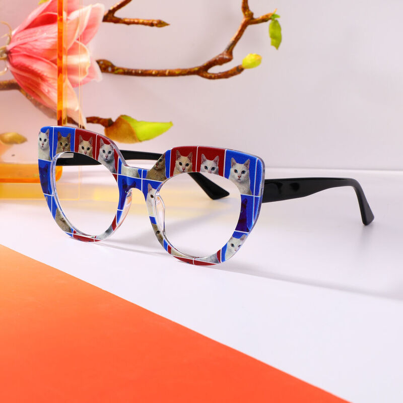 Clyde Cat Eye Blue Glasses