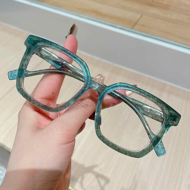 Tracy Square Green Glasses