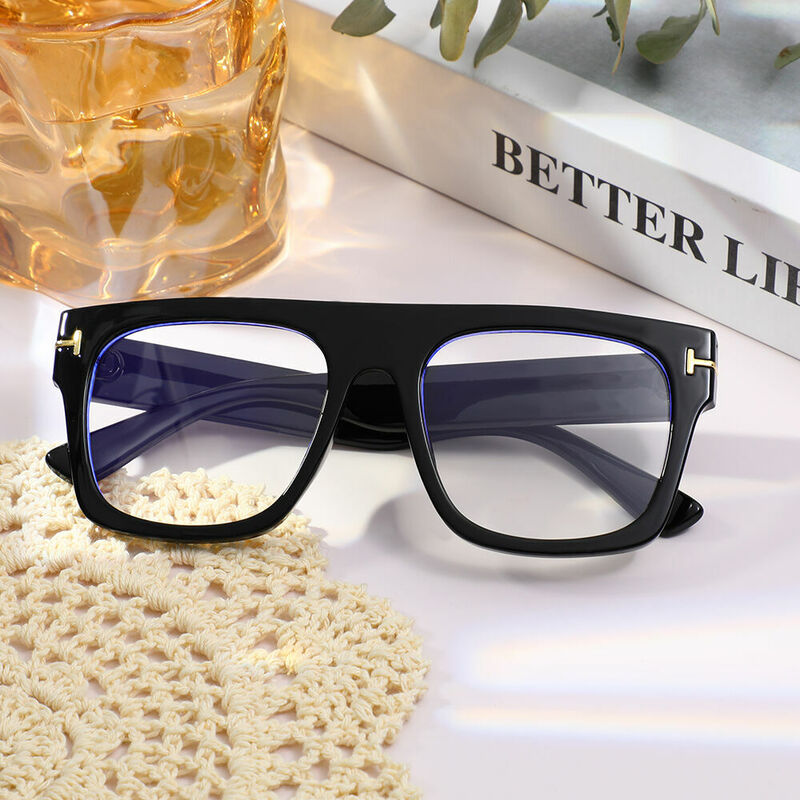 Vibrant Square Black Glasses