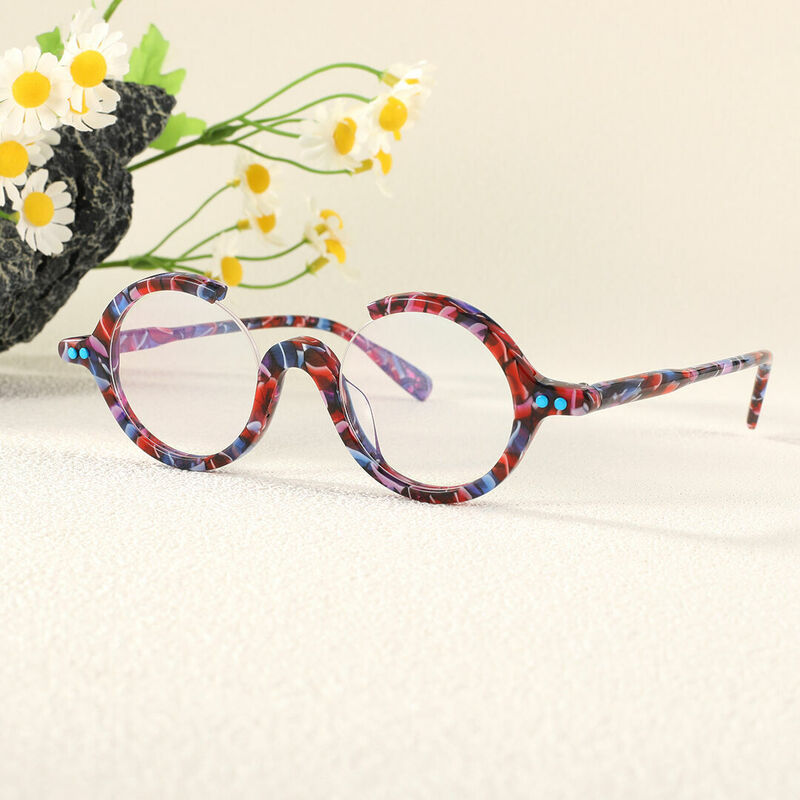 Amelia Round Purple Glasses