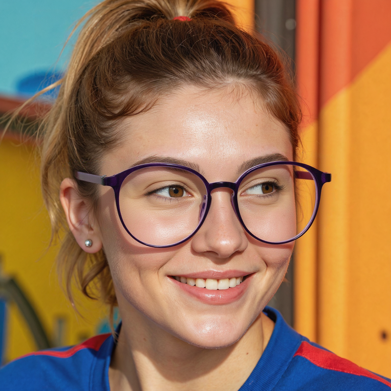 Ethel Runde Lila Brille