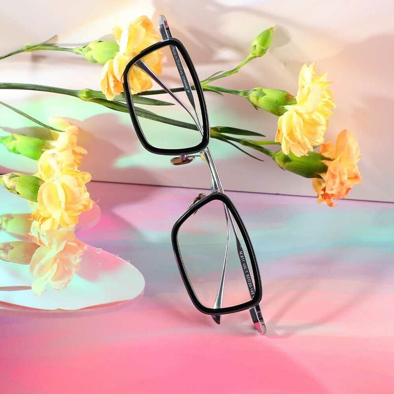 Chester Rechteckige Schwarze Brille