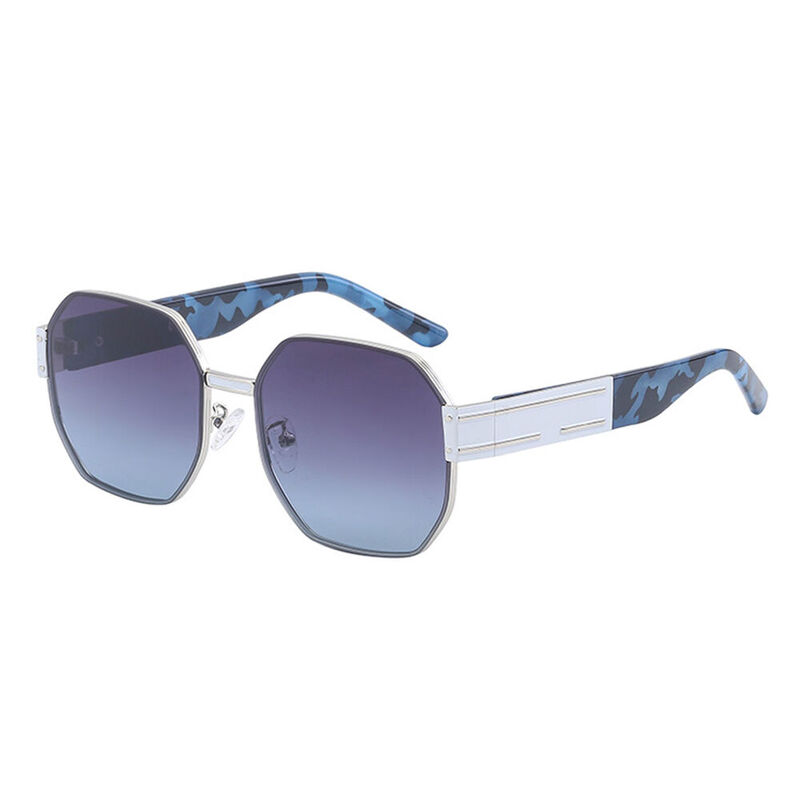 Gillian Geometric Blue Purple Sunglasses