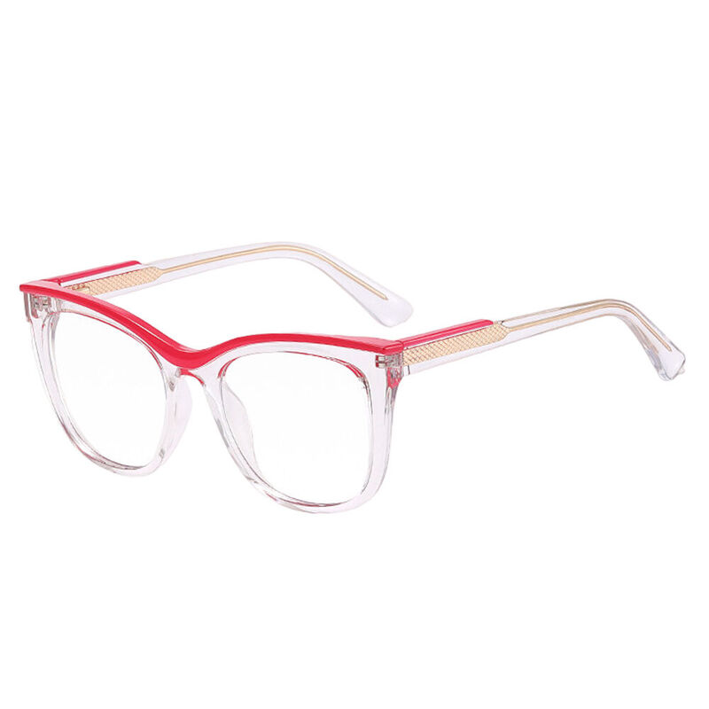 Bria Cat Eye Red Clear Glasses